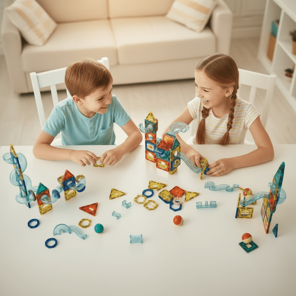 Magnetic Pipeline Blocks (73 Pieces) - Skills Toy Store
