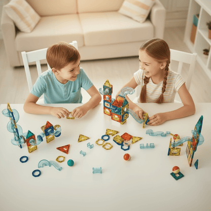 Magnetic Pipeline Blocks (73 Pieces) - Skills Toy Store