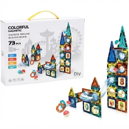 Magnetic Pipeline Blocks (73 Pieces) - Skills Toy Store