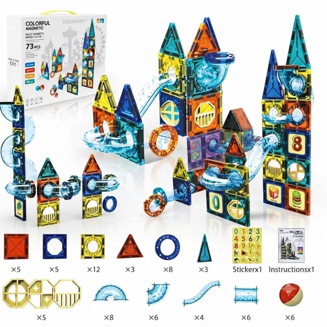 Magnetic Pipeline Blocks (73 Pieces) - Skills Toy Store