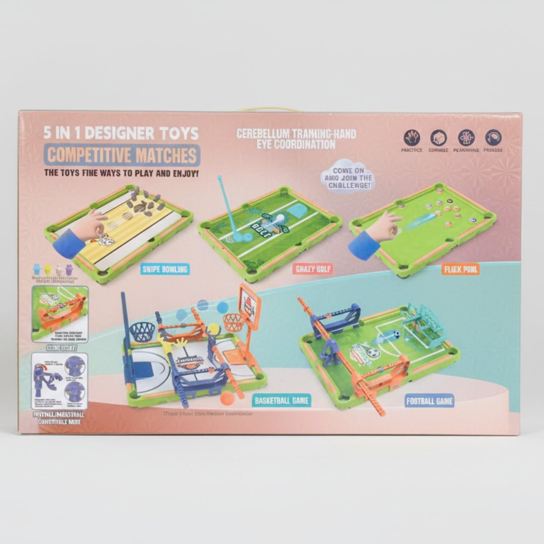 مجموعة الألعاب الرياضية المصغرة 5 في 1 - كولكشن الأبطال - Skills Toy Store