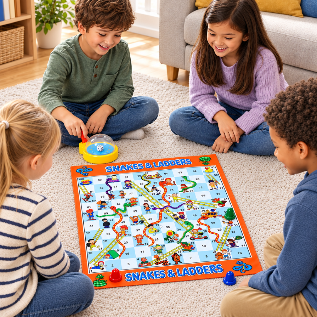 Snakes & Ladders Game Mat with Dice Popper - Skills Toy Store