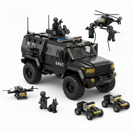 SWAT Truck 6-in-1 Building Set – 1000 Pieces - Skills Toy Store